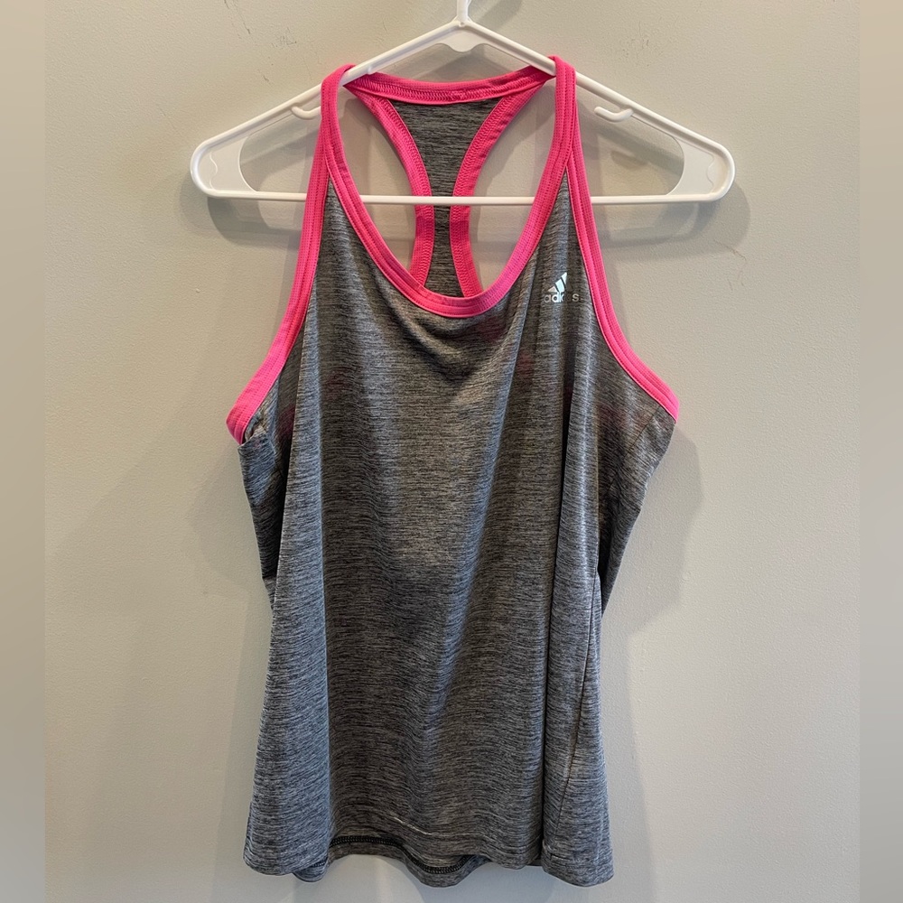 Adidas medium gray & pink